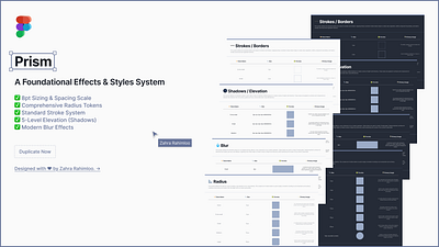 Prism - A Complete Effects & Styles System designsystem designtokens figma shadows spacing ui uikit