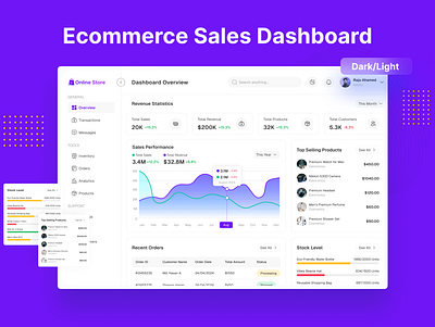Ecommerce Sales Dashboard UI Design dashboard dashboard design dashboard ui dashboard ui design ecommerce ecommerce dashboard ecommerce ui sales dashboard ui ui design uiux user interface