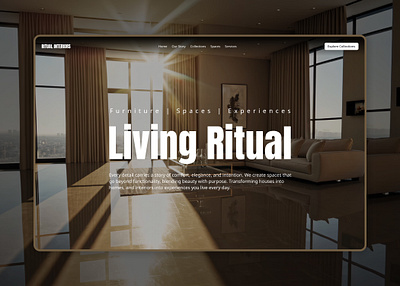 Ritual Interiors – Redefining Digital Presence business web creative website design furniture website hero section landing page minimal design modern design ui ui ux website design