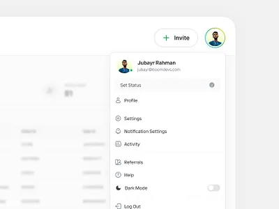 Profile Dropdown - Kpiclock | CRM avatar clean component crm dashboard hrm kpiclock profile profile dropdown user user profile web app