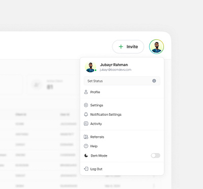 Profile Dropdown - Kpiclock | CRM avatar clean component crm dashboard hrm kpiclock profile profile dropdown user user profile web app