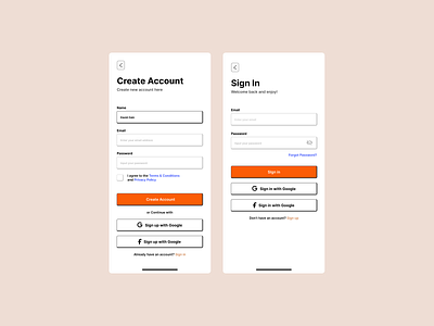 My First Project | #dailyui dailyui mobile sign in sign in sign in with socials sign up sign up mobile sign up with socials