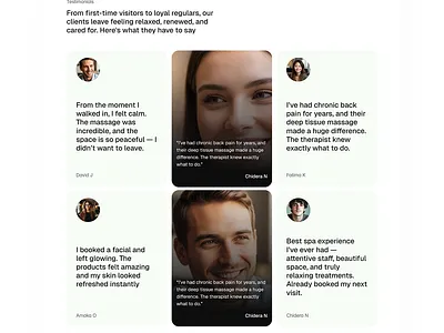 Testimonials Exploration design graphic design landing page ui uiux web design