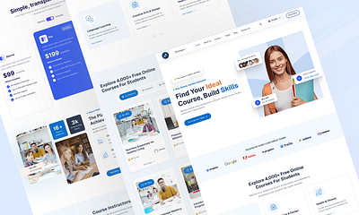 Modern Learning Platform Website Design – LMS Online Course UI course management system education platform ui framer learning platform lms dashboard lms website design online education website responsive e learning website student portal ui website design wix wordpress