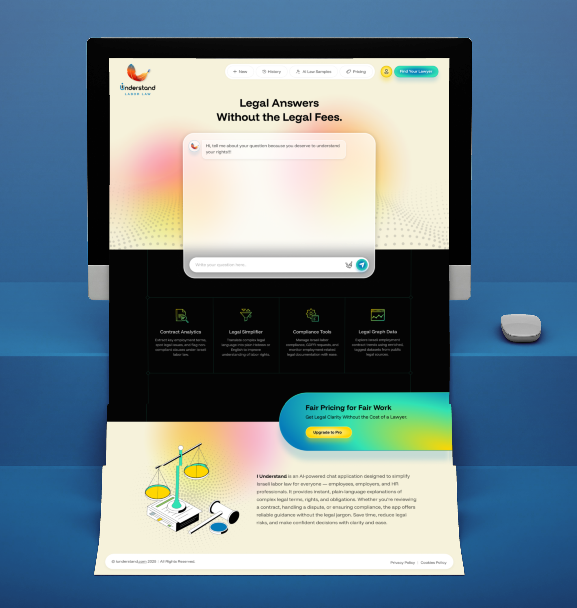 AI Assistant – Legal Payroll Analysis System ai bot ai chatbot design figma illustration law ui uiux prototyping ux web design