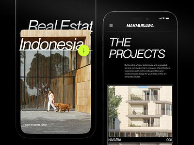 Makmur Jaya Mobile Responsive agency app architecture dark design minimal mobile app portfolio real estate ui ux
