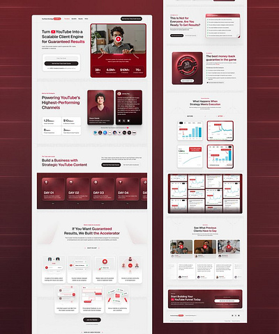 YouTube Growth Landing Page Design business automation client acquisition content strategy conversion design figma framer growth engine landing page lead generation marketing saas uiux user experience video marketing web design website design wordpress youtube