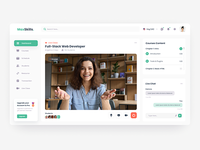Online Learning App Live Class business class clean figma online class personalized learning professional progress tracking ui ui design uiux