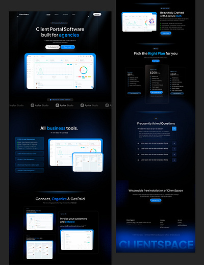 Client Portal Website Design agency management client portal collaboration communication tool design figma framer landing page productivity project management saas software uiux web design website design wordpress workflow automation