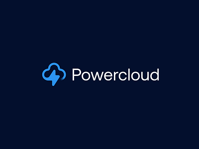 Powercloud Logo blue logo bolt branding cloud design flat logo gradient graphic design logo minimalist logo modern logo saas logo smart logo startup logo vector