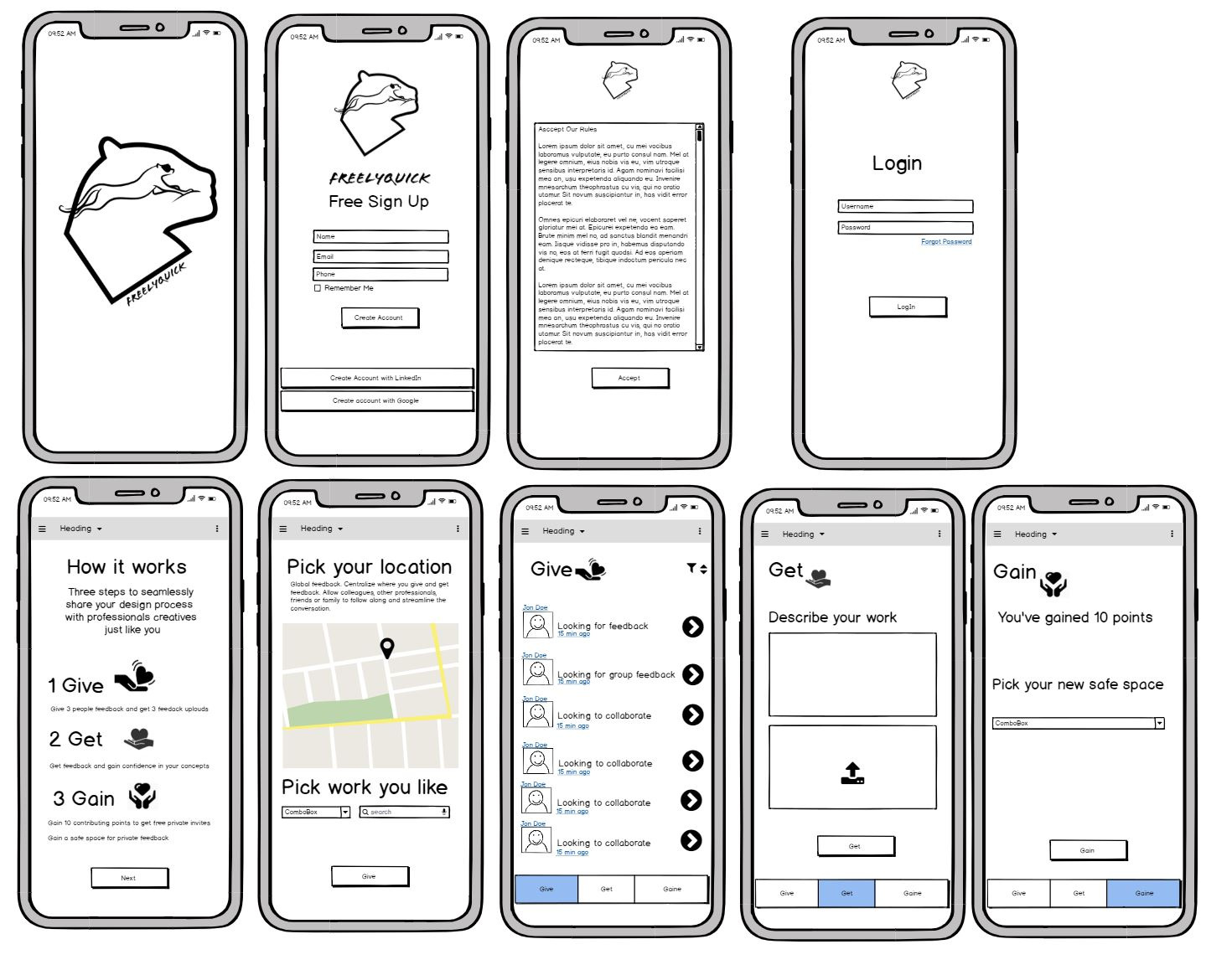 Lo-Fi Process Design concepts designs lo fi processux ui uiux ux wireframes