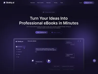 AI Landing Page｜AI E-Book Generator Website｜AI Platform ai ai landing page ai landing page design ai platform ai web ai website ai website design bookly e book e book generator e book platform e book web app landing page landing page design modern website design one page design one page website web app website design