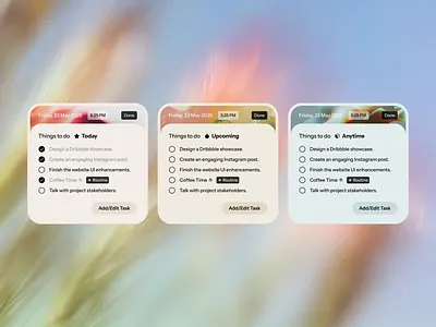 Smart Todo App Widget — Adaptive Design Concept design list product to do todo ui uiux widget