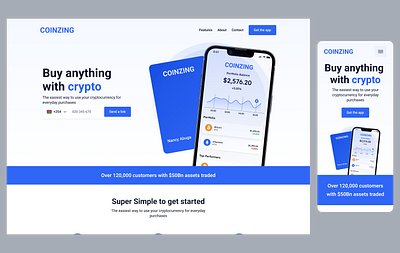 COINZING-Crypto Wallet cryprowallet fintech mobileapp ui