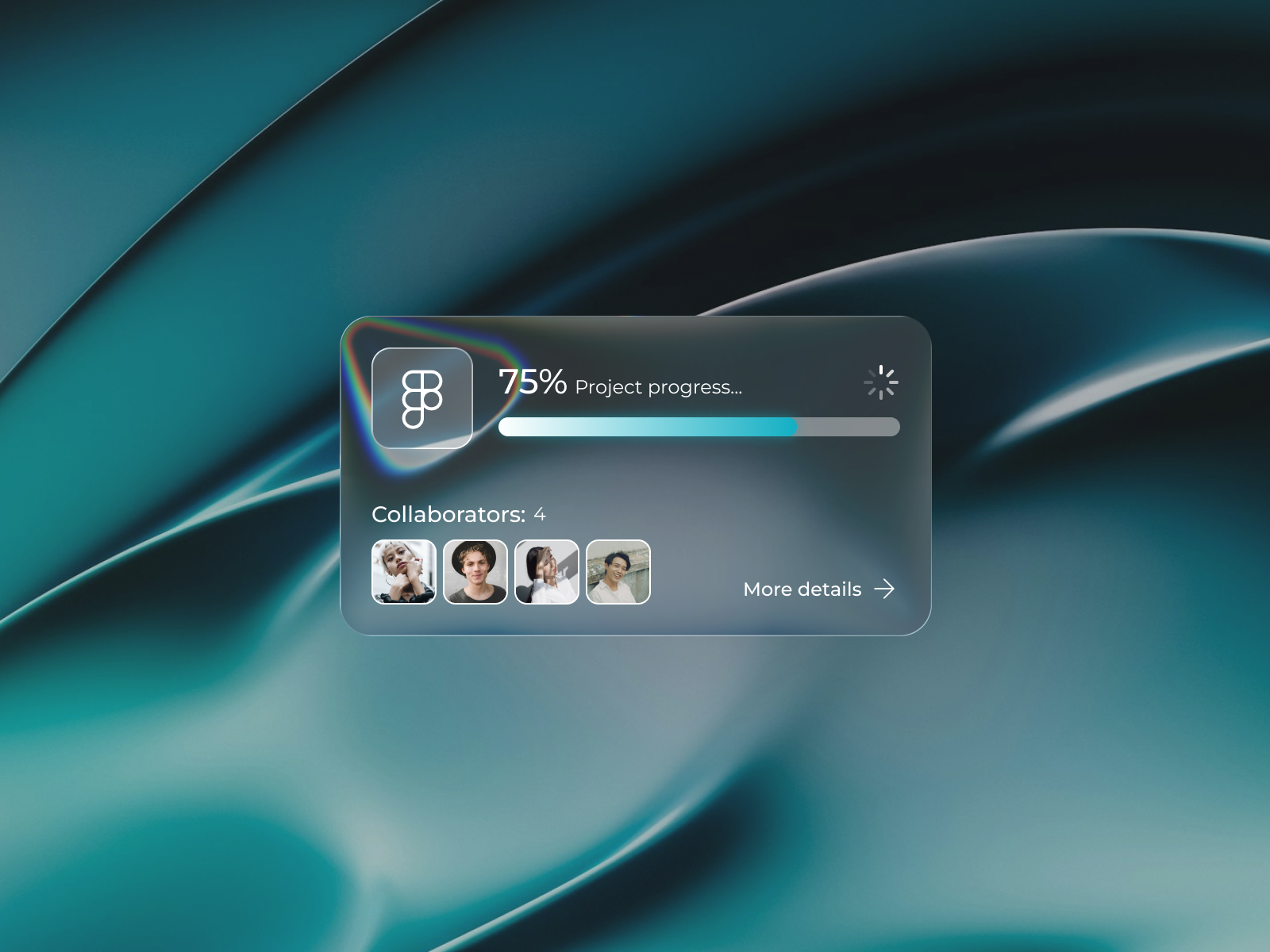 Liquid Glass UI – Project Progress Widget apple liquid glass glass effect glassmorphism liquid liquid glass liquid glass ui minimaldesign progress progresswidget softui ui