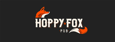 Logo for Hoppy Fox Pub branding graphic design logo