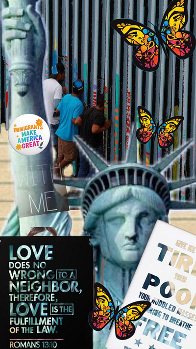 We are all immigrants digital collage graphic design