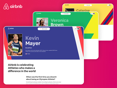 Airbnb x Olympics 🏅 airbnb article colorful hero interview sport ui