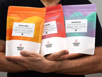 Packaging for Crickle Creek branding calgary canada coffee coffee roasting food and drinks identity logo logotype packaging packaging design