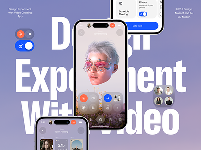 Next-level digital collaboration platform 3d app branding cgi chatting app concepte conference event experiment graphic design interaction ios live meeting online meet ui ux video videocall zoom