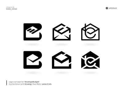 Logo concepts of envelope, Letter E & B @ b logo branding budget budget logo e logo email email logo enbelope logo envelope finance finance logo logo design mail minimal money money logo