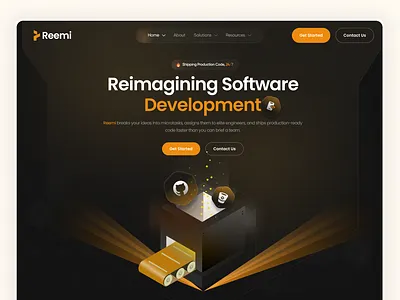 Landing Page - Reemi box creative darkmode design development landingpage ui uidesign ux uxdesign web webdesign website