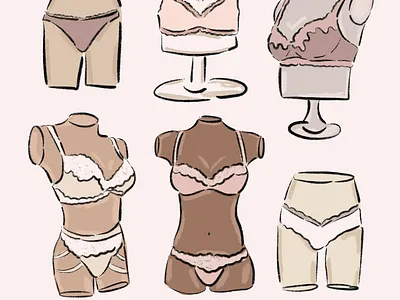 Soma Mannequin Illustration by Courtney Graben art design digital art feminism illustration illustrator intimates lesbian pattern soma surface design women