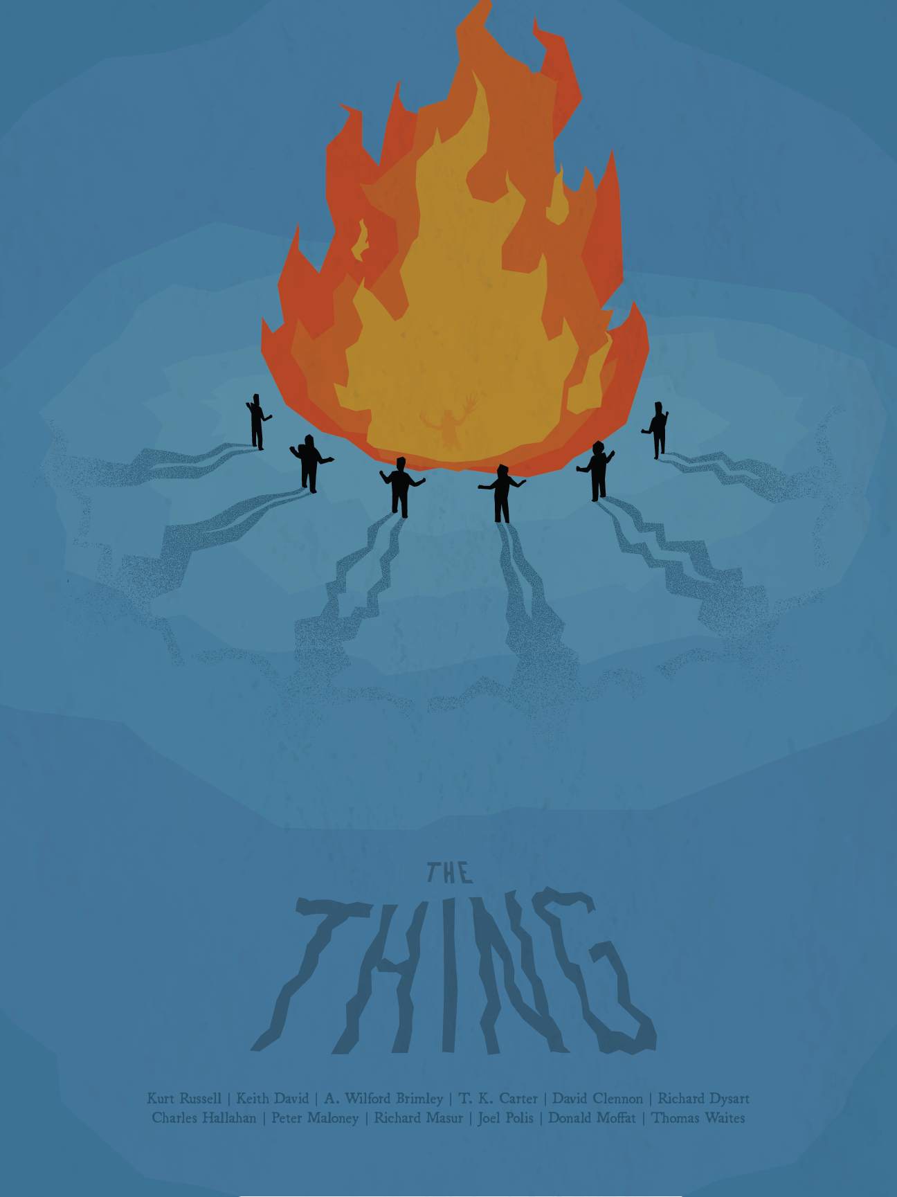 John Carpenter's The Thing design drawing drawn type fire hand lettering horror horror movie ice illustration john carpenter john carpenters the thing lettering letters monster movie poster poster texture the thing type typography