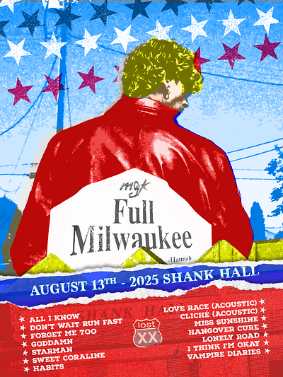 2025 Setlist Poster Series - MGK "Full Milwaukee" Concept art direction branding concert poster graphic design illustration typography