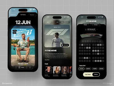 Cinema app - iOS design action app cinema design details graphic design mobile motion graphics movies netflix swipe tv shows ui ux watch