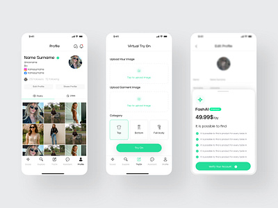 Fash Ai Mobile App app design design figma mobile app design product design ui ux