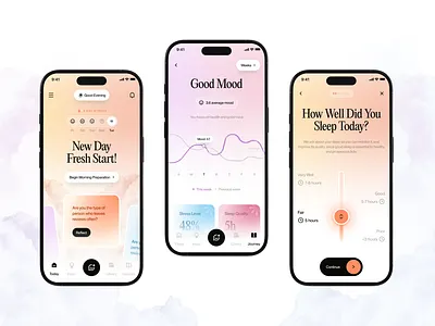Dayree - AI Wellness & Mood Tracker App app health meditation mental health minimal mobile app mood tracker app typography ui ui desin uiux ux design wellness