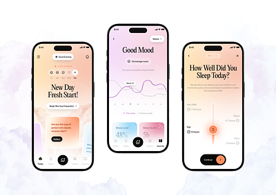 Dayree - AI Wellness & Mood Tracker App app health meditation mental health minimal mobile app mood tracker app typography ui ui desin uiux ux design wellness