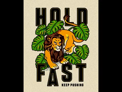 Hold Fast 🦁 design doodle drawing graphic design illustration lion typography vector