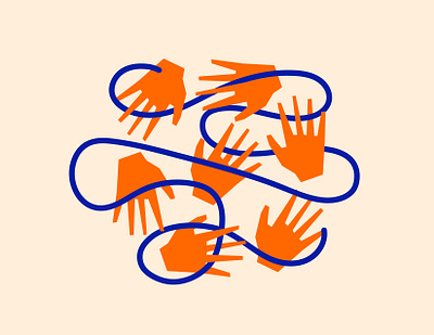 Restless Hands illustration logo vector