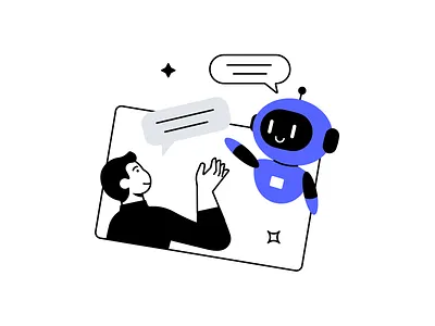 chatbot Illustration ai assistant chatbot icon illustration line icon line illustration vector