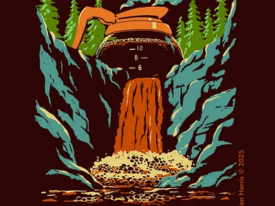 Caffeine Falls coffee national park retro surreal