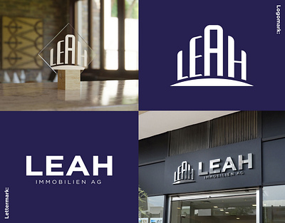 LEAH || Custom Real Estate Logo Design Nurmohammad Oyon branding concept creative design graphic design layout logo minimal modern real estate ui