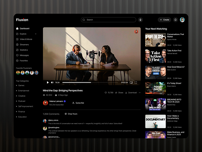 Fluxion - Streaming Platform SaaS clean dashboard saas streaming streaming dashboard ui