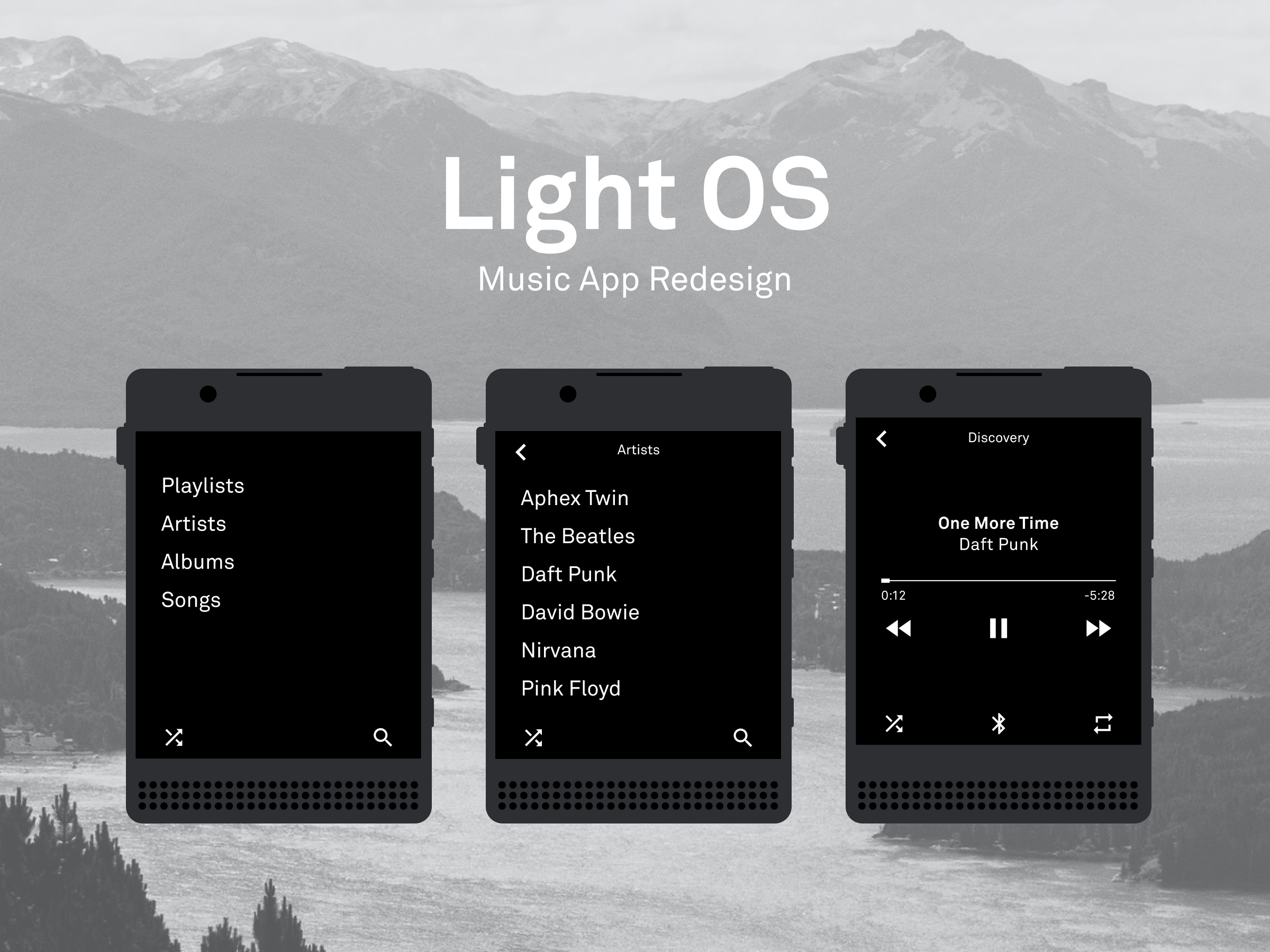 Light OS - Music Tool Redesign app light light os light phone minimal mobile mobile app ui ux