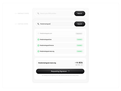 Search Component - Domain branding design illustration ui user experience user interface ux vector