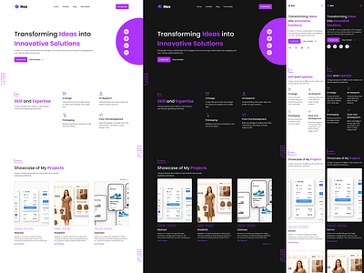 Nas - Responsive Portfolio Website with Light & Dark Mode clean ui creative portfolio creative website dark mode desktop ui digital design landing page light mode minimal design mobile ui modern ui personal branding portfolio website product design responsive design responsive portfolio ui design ux design web design website concept