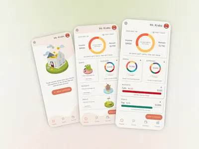 Empty & Filled Homepage empty state finance graphic design homepage mobile neumorphism ui ux