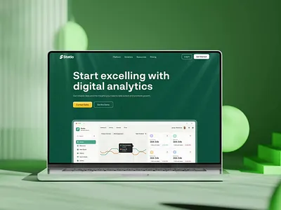 Statio - Real-Time Data Analytics Platform SaaS Landing Page analytics landing page animation b2b data analytics data platform data visualization design landing page marketing website modern ui motion graphics product design saas analytics saas design startup ui ui dashboard ui design ux web design