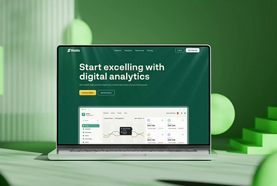Statio - Real-Time Data Analytics Platform SaaS Landing Page analytics landing page animation b2b data analytics data platform data visualization design landing page marketing website modern ui motion graphics product design saas analytics saas design startup ui ui dashboard ui design ux web design