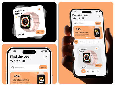 Smart watch mobile app UI/UX Design app app design e commerce ecommerce app design luxury watch mobile app mobile ui online shop online shopping shopping smartwatch app store ui ux watch mobile app watch shop watch store app