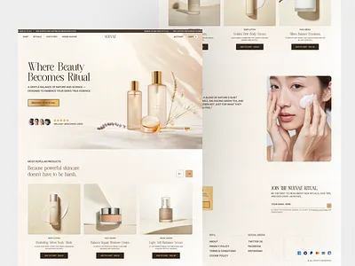 Skincare E-Commerce Website Home Page beauty ecommerce beauty website branding e commerce ecommerce landing page online shop shop ui shopify shopping website skincare skincare landing page skincare website ui uidesign uiux ux web web design website design