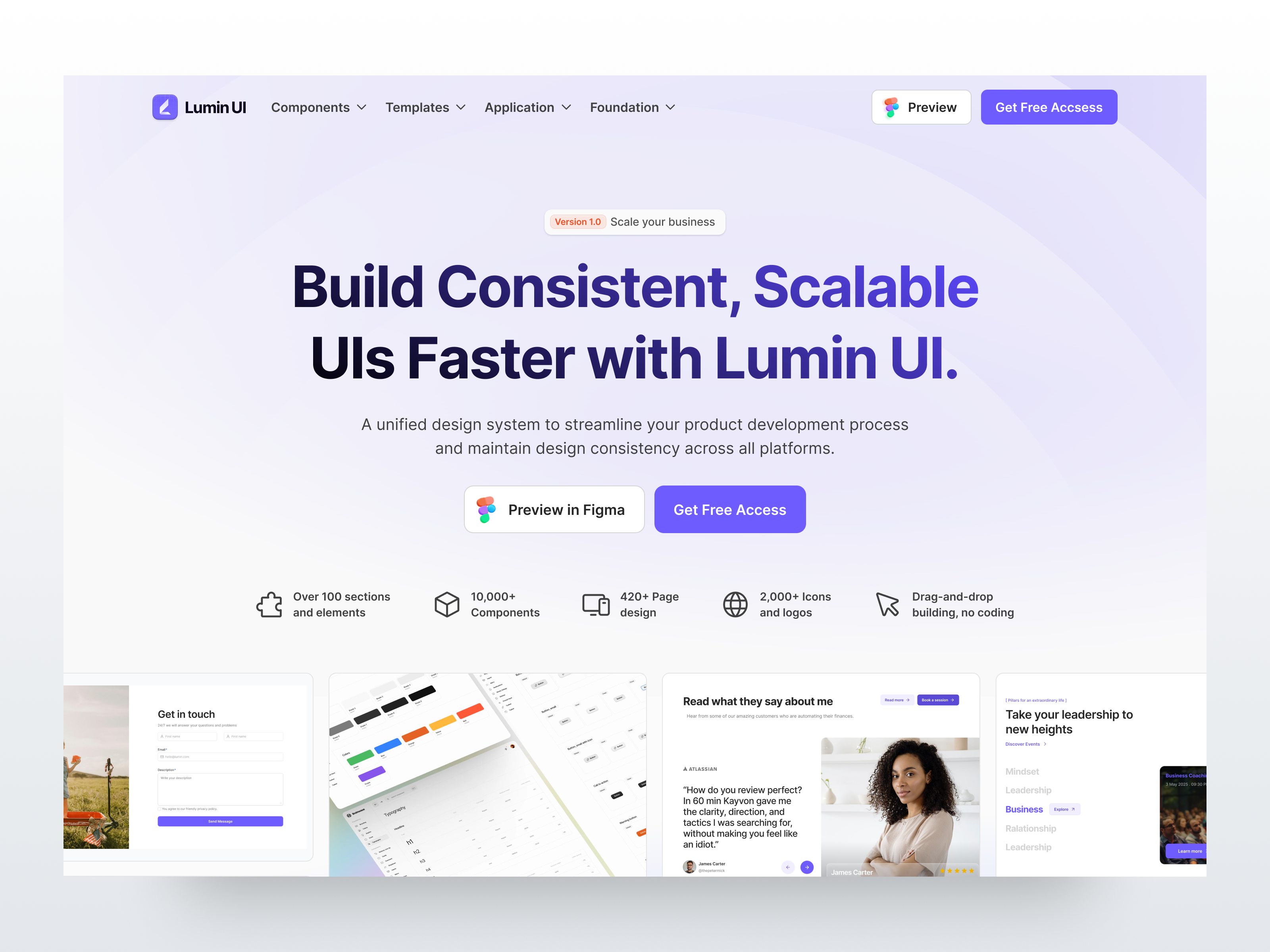 🎉 Introducing Lumin UI brand identity clean ui design design system figma header home page laanding page minimal template uikit web design