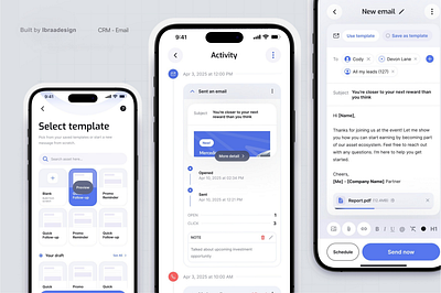 CRM email design – Event follow-up flow app design app screen crm email dashboard email event follow ui ux