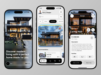 Real Estate App android app app concept app design appdesign appshowcase clean ui design inspiration dribbble home app interface interface design ios app design mobile app design modern design property app real estate ui realestate app ui ux